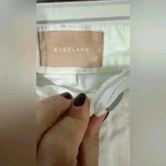 Everlane Women’s Utility Wide Leg Cotton Blend High Rise White Pants Size 6 - Picture 4 of 5
